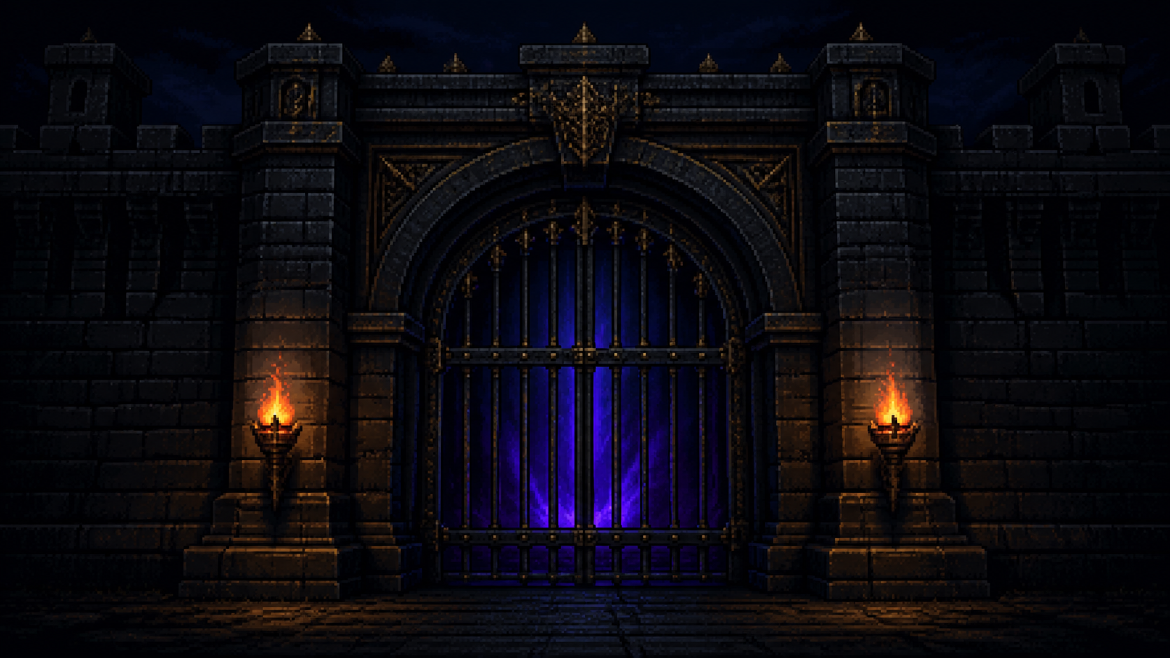 A pixel-art fortress beyond the TMAX Method Gate